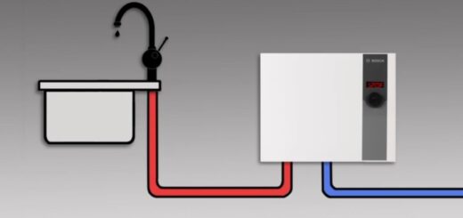 diagram of tankless water heater heating water