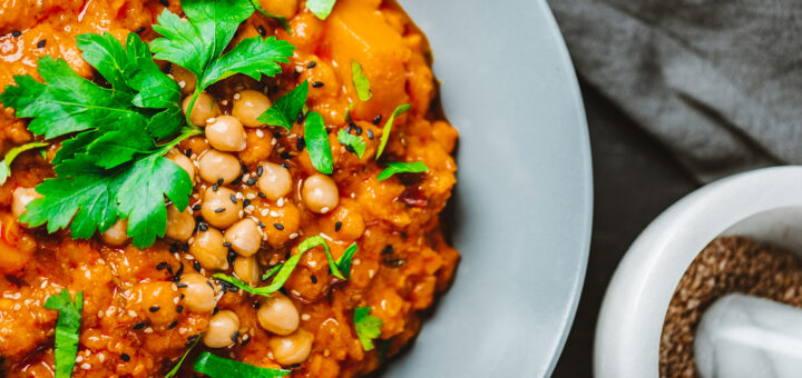 plate of vegetarian Chickpea Curry